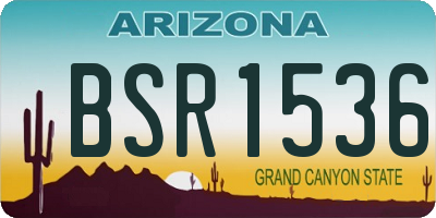 AZ license plate BSR1536