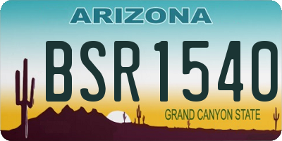 AZ license plate BSR1540