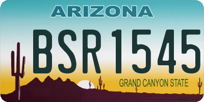 AZ license plate BSR1545