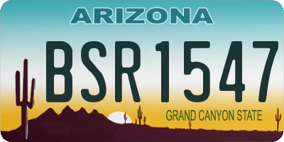 AZ license plate BSR1547