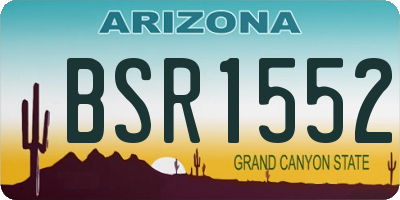 AZ license plate BSR1552