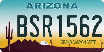 AZ license plate BSR1562