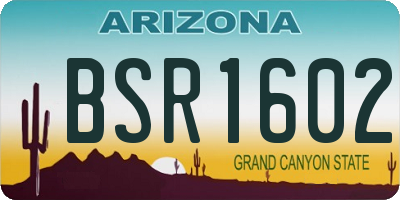 AZ license plate BSR1602