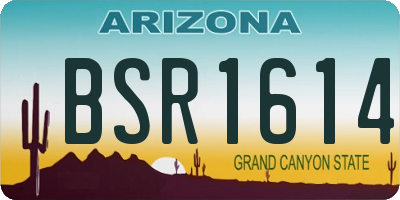 AZ license plate BSR1614