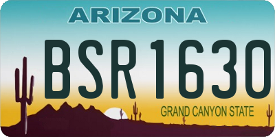 AZ license plate BSR1630