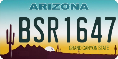 AZ license plate BSR1647