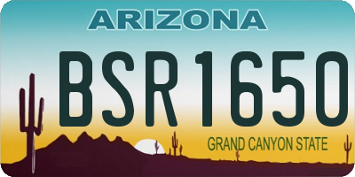 AZ license plate BSR1650