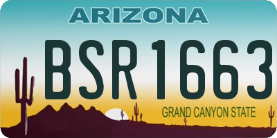 AZ license plate BSR1663