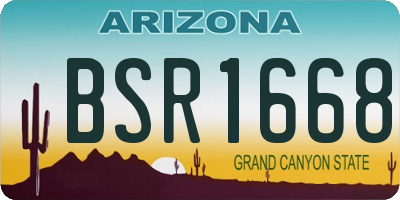 AZ license plate BSR1668