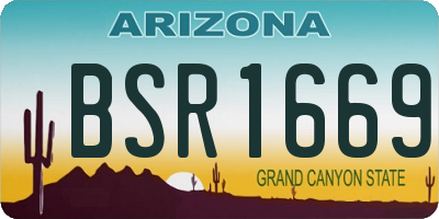 AZ license plate BSR1669