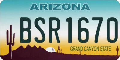 AZ license plate BSR1670