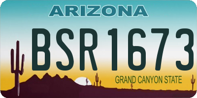 AZ license plate BSR1673