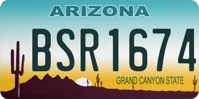 AZ license plate BSR1674