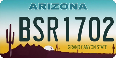 AZ license plate BSR1702