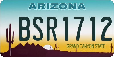 AZ license plate BSR1712