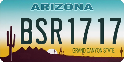 AZ license plate BSR1717