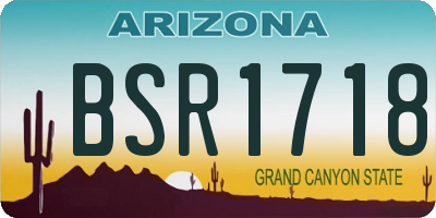 AZ license plate BSR1718