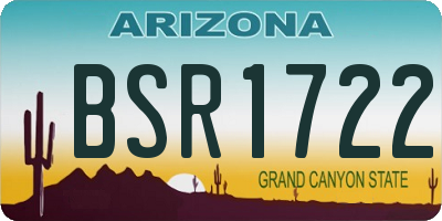 AZ license plate BSR1722