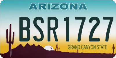 AZ license plate BSR1727