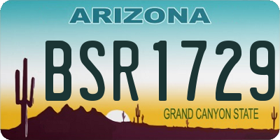 AZ license plate BSR1729