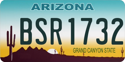 AZ license plate BSR1732