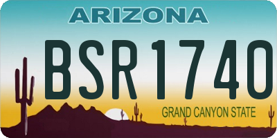 AZ license plate BSR1740