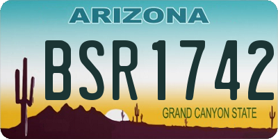 AZ license plate BSR1742