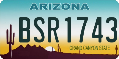 AZ license plate BSR1743