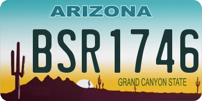 AZ license plate BSR1746