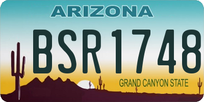 AZ license plate BSR1748