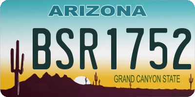 AZ license plate BSR1752