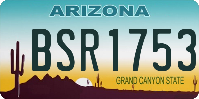 AZ license plate BSR1753