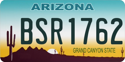 AZ license plate BSR1762