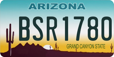 AZ license plate BSR1780