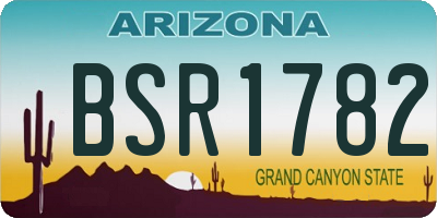 AZ license plate BSR1782