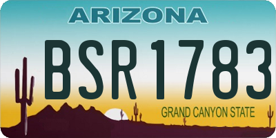 AZ license plate BSR1783