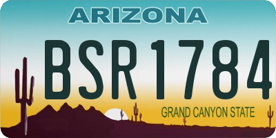 AZ license plate BSR1784