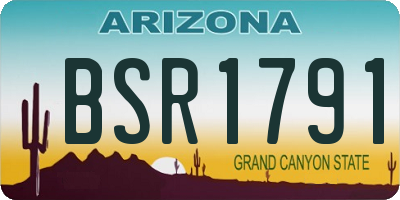 AZ license plate BSR1791