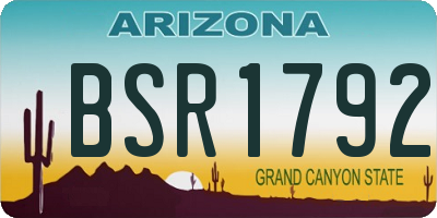 AZ license plate BSR1792