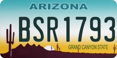 AZ license plate BSR1793