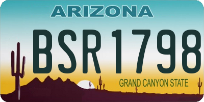 AZ license plate BSR1798