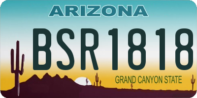 AZ license plate BSR1818