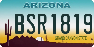 AZ license plate BSR1819