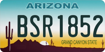 AZ license plate BSR1852