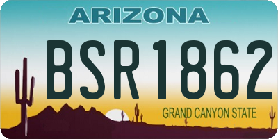 AZ license plate BSR1862