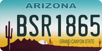 AZ license plate BSR1865