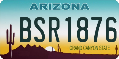 AZ license plate BSR1876