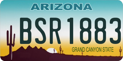 AZ license plate BSR1883