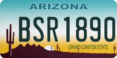 AZ license plate BSR1890