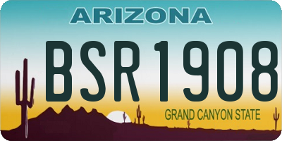 AZ license plate BSR1908